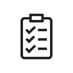 Poster - An outline icon showing a clipboard with checked items.