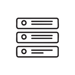 Fototapete - A black and white icon of three stacked server racks.