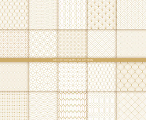 Wall Mural - Set of 20 elegant geometric seamless patterns background for luxurious designs. Vector illustration.