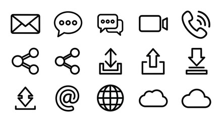 Fototapete - Web Icons Collection for Internet and Communication Design
