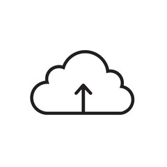 Poster - An outline icon of a cloud with an upward arrow for uploading.