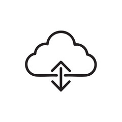 Poster - An outline icon of a cloud with an upload/download arrow.