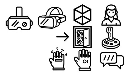 Poster - Hand drawn vector illustration of tool and icon set collection