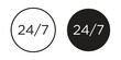 © Bell - 24 7 icon symbol shape. vector symbols.