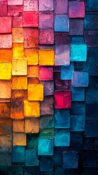 Colorful Abstract Squares Painting Texture Background