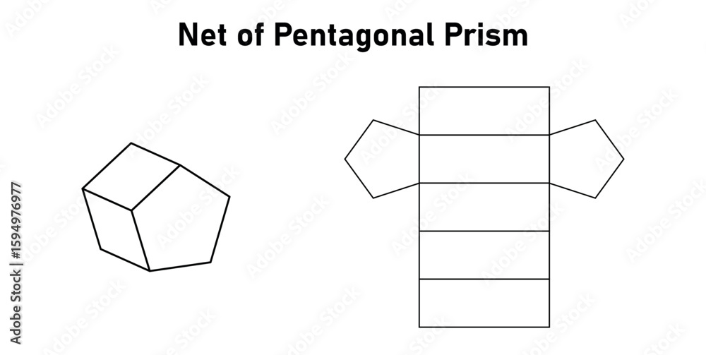 Net of Pentagonal Prism in Mathematics.