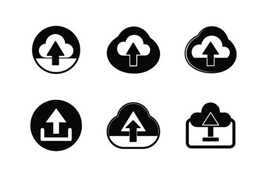 upload icon silhouette vector illustration