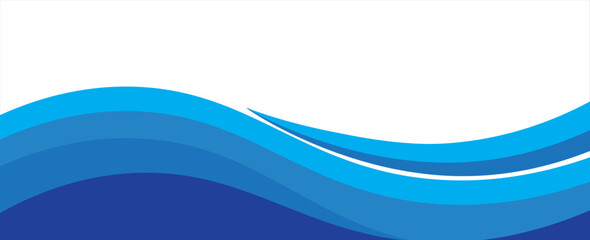 Poster - Vector blue line background curve element with white space for text and message design, overlapping layers, eps 10