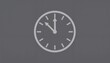 © Людмила Денисова - Clock face on grey background displaying time in minimalist style
