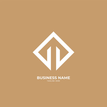 Abstract Geometric M Letter or Upward Arrow Logo.