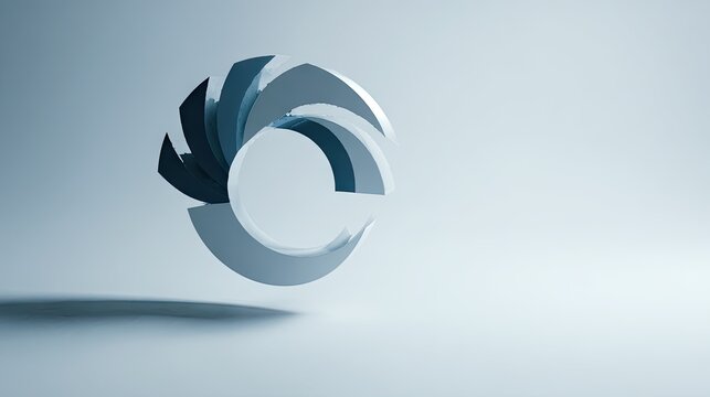 Abstract geometric design in light blue tones.