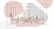 © hamzahalderad - Living room interior with modern furniture and decor