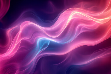 Poster - Abstract swirling lines of vibrant pink, purple, and blue light create a dynamic, flowing design.