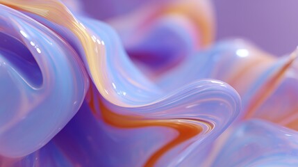 Poster - Colorful abstract fluid pattern creates a captivating texture in soft pastel shades suitable for artistic backgrounds