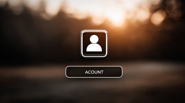 Account icon on a login page interface with blurred background, highlighting focus on user sign-in