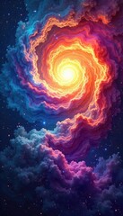 Wall Mural - A vibrant, swirling galaxy of colors symbolizing the transformative energy and chaotic beauty of a life revolution Perfect for concepts of change, rebirth, and personal growth , revolution, movement