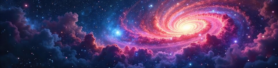 Wall Mural - Cosmic swirls of nebulae and galaxies, a breathtaking visual representation of the vastness and mystery of the universe, evoking feelings of awe and spiritual contemplation , otherworldly, astronomy