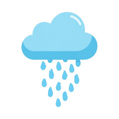 Aufkleber - 3d icon of a blue cloud with falling raindrops isolated on transparent background