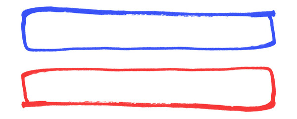 Poster - Artistic Scribble Frame in Rectangle Layout with Red and Blue Marker Pen Lines for Highlight Boxes Isolated on a Transparent or White Background