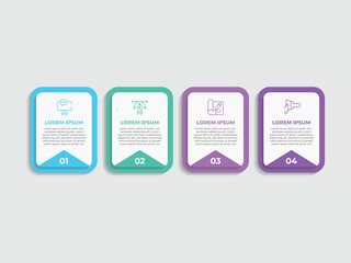 Aufkleber - Timeline Creator infographic template. 4 Step timeline journey, calendar Flat simple infographics design template. presentation graph. Business concept with 4options, vector illustration.