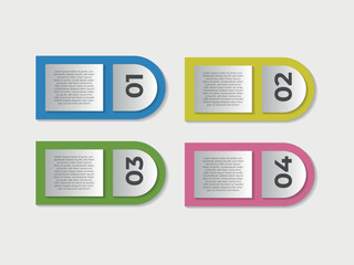 Aufkleber - Timeline Creator infographic template. 4 Step timeline journey, calendar Flat simple infographics design template. presentation graph. Business concept with 4options, vector illustration.