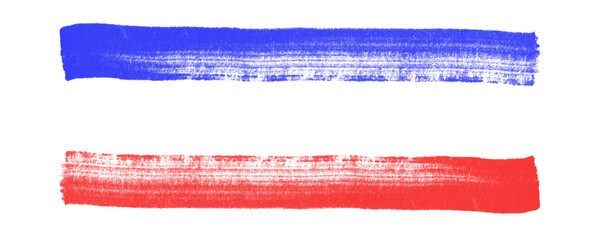 Poster -  Red and Blue Hatching and Brush Stroke Highlights Designed for Modern Illustrations Isolated on a Transparent or White Background