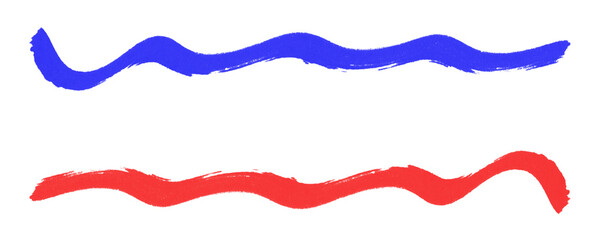 Poster - Marker Line Set in Red and Blue With Pencil Texture for Creative Highlighting Effects on a Transparent or White Background