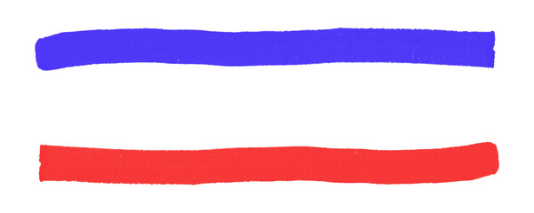 Poster - Red and Blue Pencil Sketch Line for Adding Depth and Expression to Creative Work Isolated on a Transparent or White Background