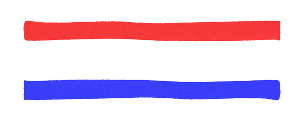 Poster - Vibrant Strokes in Red and Blue Marker Featuring Doodle Shapes and Artistic Scribbles Isolated on a Transparent or White Background
