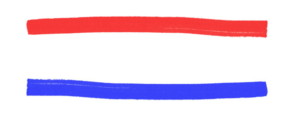 Poster -  Red and Blue Scribbled Strokes Created with Marker Pens to Enhance Design Creativity Isolated on a Transparent or White Background