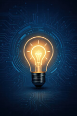 Poster - Innovation and technology spark new ideas and bright concepts illuminating a creative future with glowing light