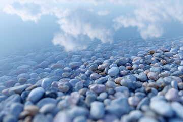Poster - A beautiful view of pebbles and clouds, creating a calming and serene atmosphere