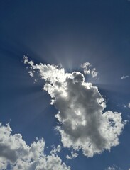 Wall Mural - Sun and sky behind clouds