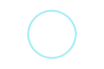 Aufkleber - Luminous neon blue circle glowing against transparent backdrop, radiating futuristic technological energy