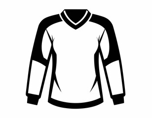 Poster - Stylized black and white long sleeved v neck shirt vector illustration