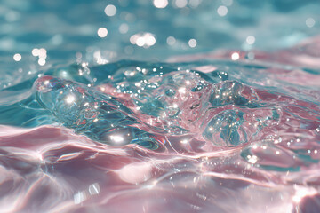 Poster - The play of light and color on rippling water surface creates a mesmerizing view. The water looks like it's filled with magic