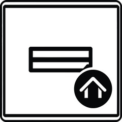 Fototapete - Simple Black And White Rectangular Container Icon With Return Arrow Minimalist Illustration For Website Navigation And Application Design