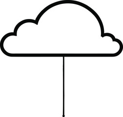 Fototapete - Minimalist Cloud Communication Icon Simple Weather Forecast Symbol For Graphic Design Technology Interfaces And Data Management Systems