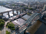 Newcastle Tyne bridges spanning the River Tyne, England