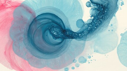 Poster - Abstract ink swirls representing breath and meditation, soft gradients and circular motion suggest inner peace