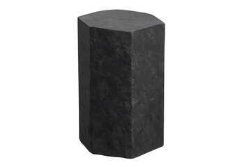 Aufkleber - Dark gray octagonal plinth with a rough texture standing on a transparent background, perfect for product showcasing