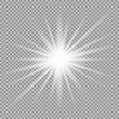 © Andrey - White glowing light burst explosion with transparent. Vector illustration for cool effect decoration with ray sparkles. Bright star. Transparent shine gradient glitter, bright flare. Glare texture.