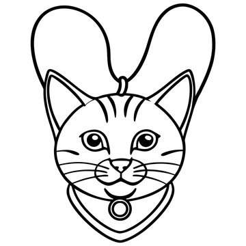 Minimal Cat Pendant Vector