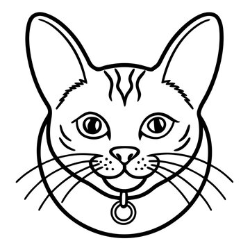 Minimal Cat Pendant Vector