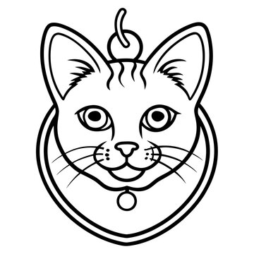 Minimal Cat Pendant Vector