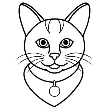 Minimal Cat Pendant Vector