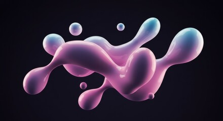 Leinwandbilder - Abstract Fluid Blob with Gradient on Dark Background