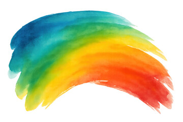 Leinwandbilder - Colorful watercolor rainbow arching on a transparent background, creating a vibrant and cheerful design element