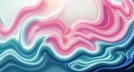 Poster - Abstract flowing waves animation with pink and blue creating a vibrant design