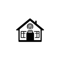 Poster - Icon of House with Padlock Representing Security Protection and Safe Home Concept